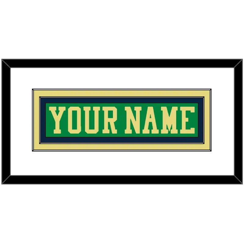 Notre Dame Hockey Nameplate - Alternate Green (2015) - Double Mat 1