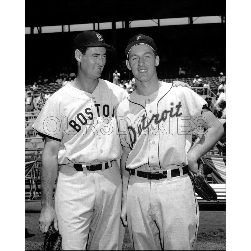 Ted Williams Al Kaline 8X10 Photo - 1956 Red Sox Tigers - 2088