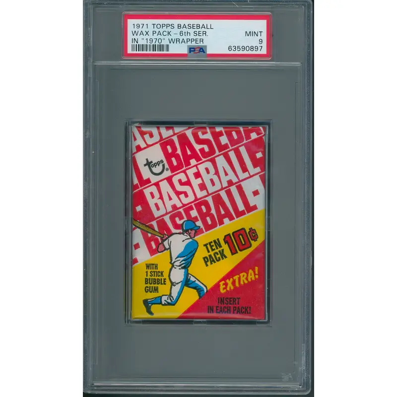 1971 Topps Baseball 6th Series Wax Pack PSA 9 (1970 Wrapper)