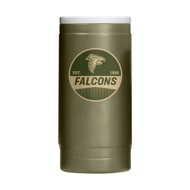 Atlanta Falcons  Badge Powder Coat Slim Can Coolie