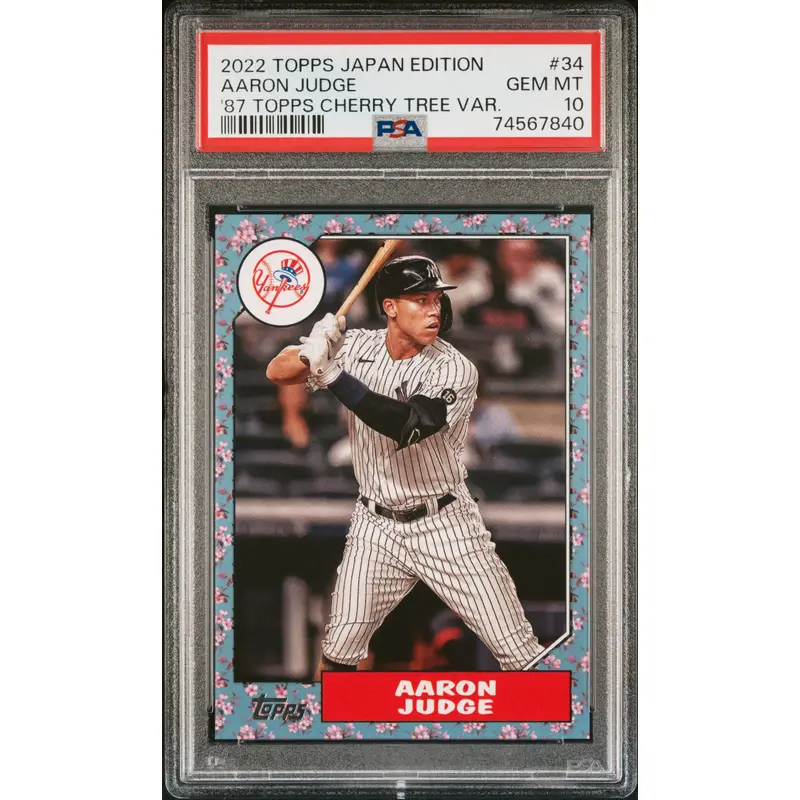 Aaron Judge 2022 Topps Japan Edition #34 1987 Topps Cherry Tree PSA 10 Gem Mint