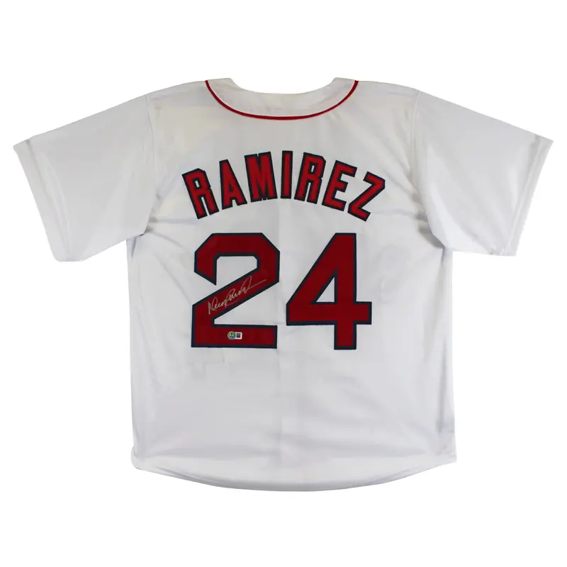Manny Ramirez Authentic Signed White Pro Style Jersey Autographed BAS Witnessed