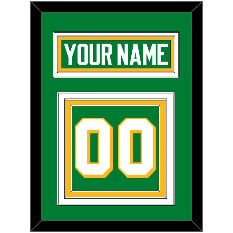 Minnesota Nameplate & Number (Back) - Alternate Green - Triple Mat 2