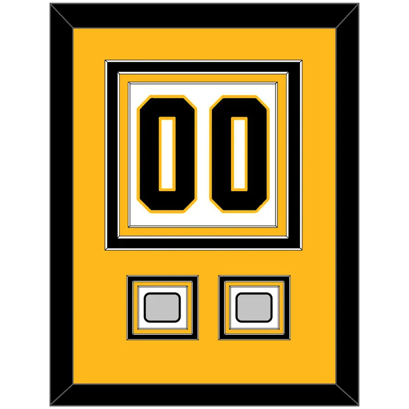 Pittsburgh Number (Back) & 2 Stanley Cup Finals Patches - Road White - Triple Mat 3