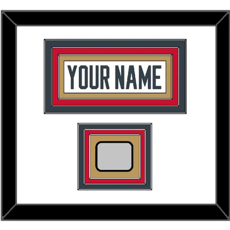 Vegas Nameplate & 2023 Stanley Cup Finals Patch - Road White - Triple Mat 1