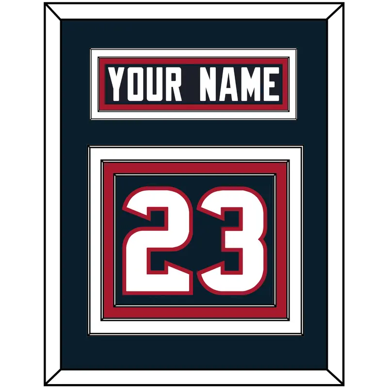 Houston Nameplate & Number (Back) - Home Blue (2002-2023) - Triple Mat 2