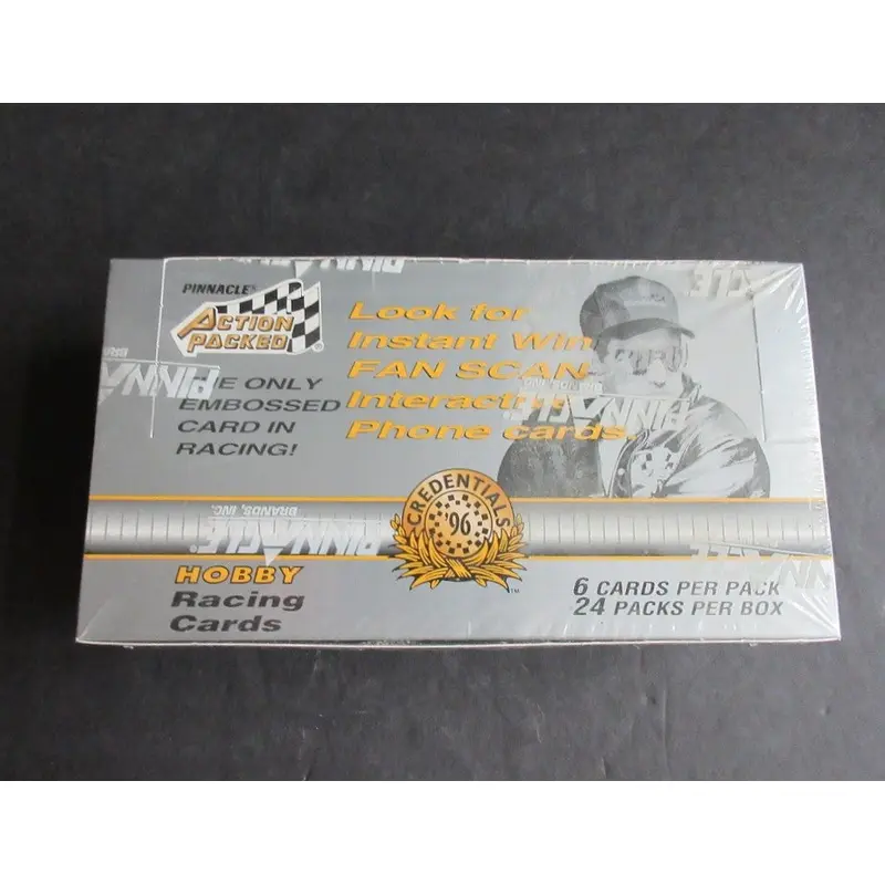 1996 Pinnacle Action Packed Credentials Racing Race Cards Box (Hobby)