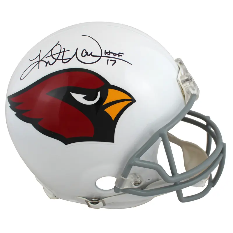 Cardinals Kurt Warner "HOF 17" Signed Full Size Proline Helmet BAS Witnessed