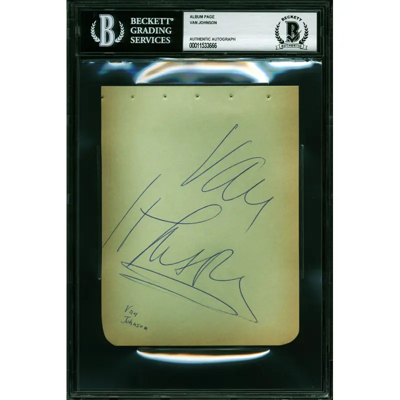Van Johnson A Guy Named Joe Authentic Signed 4.5x5.75 Album Page BAS Slabbed