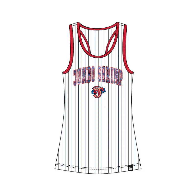 Jacksonville Jumbo Shrimp New Era Ladies Pinstripe Sequin Tank