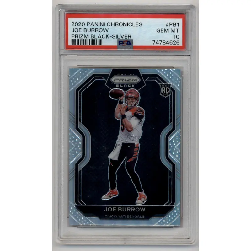 Joe Burrow 2020 Chronicles Prizm Black Silver #PB1 PSA 10 Gem Mint