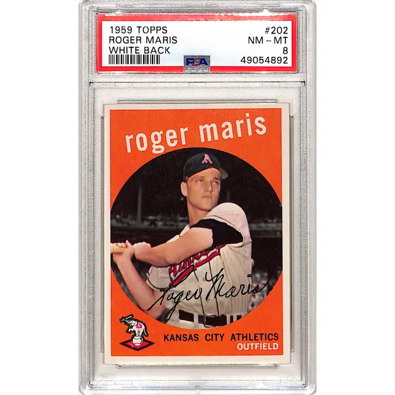 Roger Maris 1959 Topps White Back #202 PSA 8 Nm-Mint