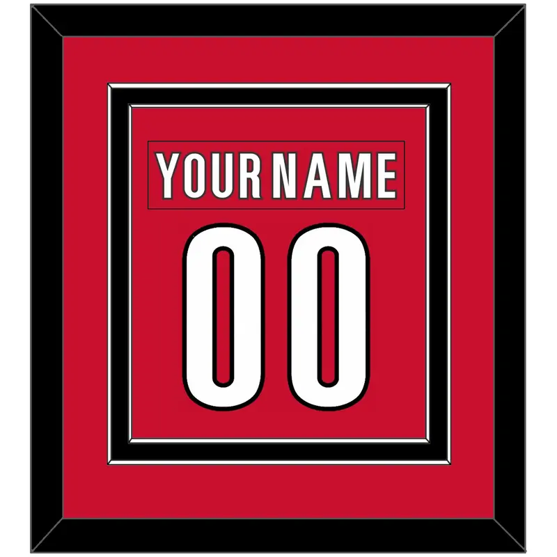 Carolina Nameplate & Number (Back) Combined - Home Red (2013-2017) - Double Mat 2