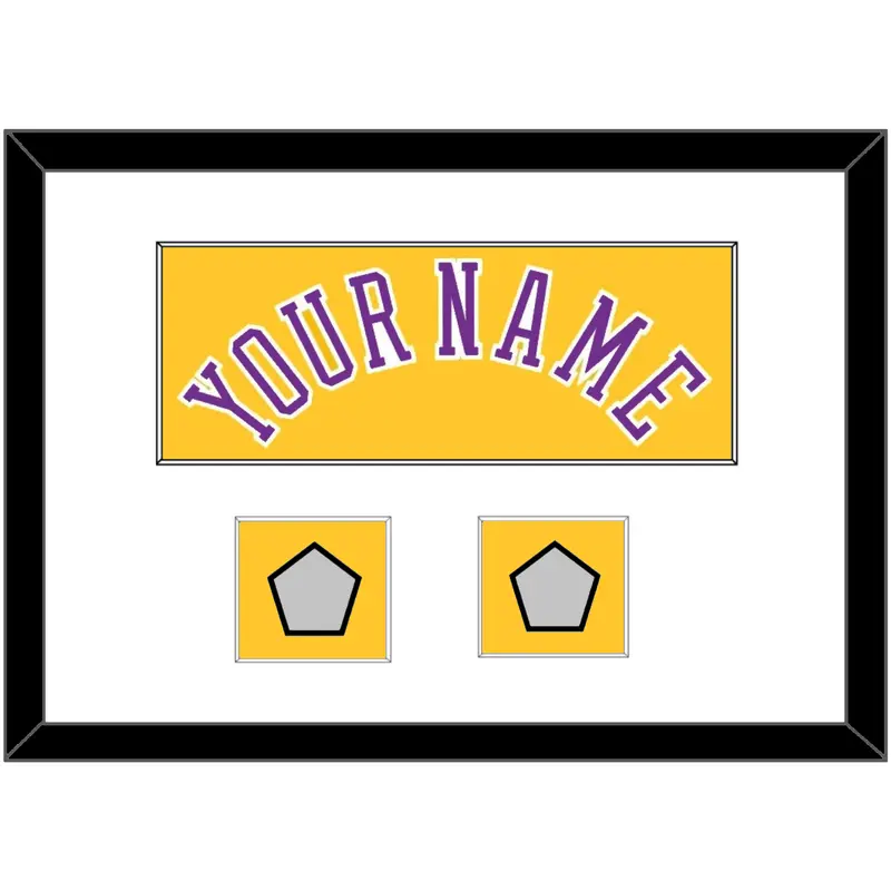 Los Angeles Name & 2 Trophy Patches - Home Yellow (1978-1997) - Single Mat 1