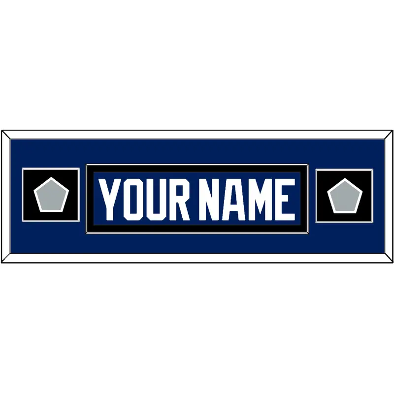 Tampa Bay Nameplate With 2020 & 2021 Stanley Cup Finals Patches - Home Blue - Single Mat 6