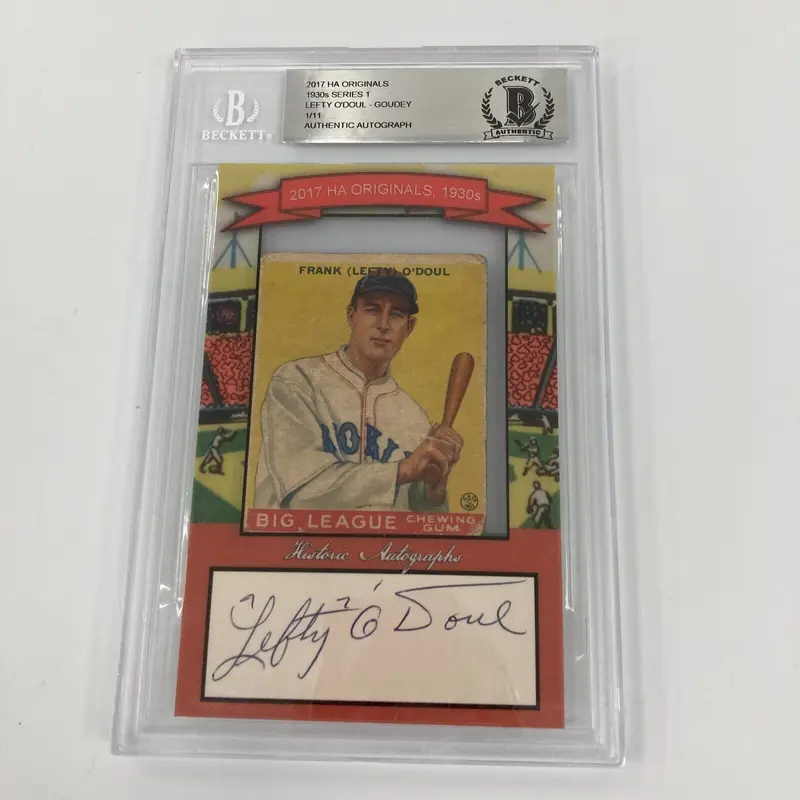 1933 Goudey Lefty O'Doul Signed Cut Signature 2017 HA Originals Beckett BAS