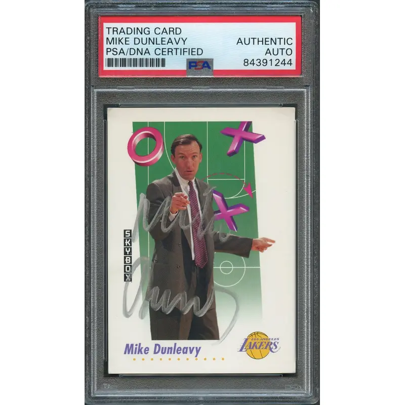 1991-92 SkyBox #390 Mike Dunleavy Signed Card AUTO PSA Slabbed Lakers