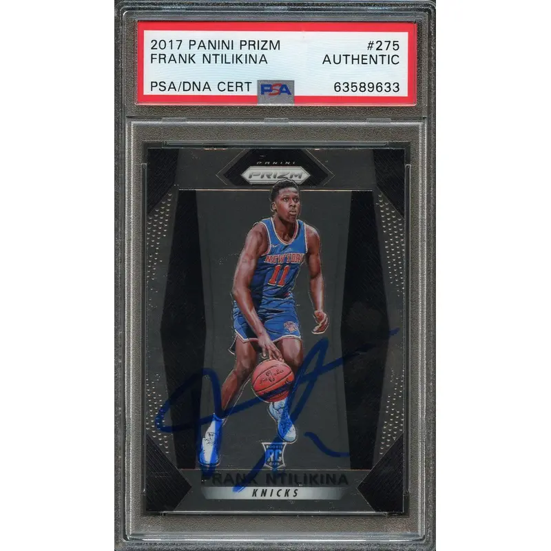 2017-18 Panini Prizm #275 Frank Ntilikina Signed Card AUTO PSA Slabbed RC Knicks