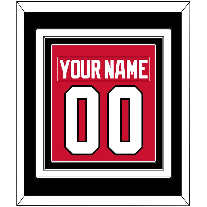 Chicago Nameplate & Number (Back) Combined - Home Red (2007-2017) - Triple Mat 3