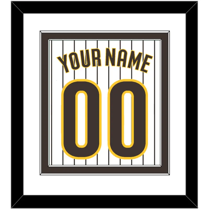 San Diego Name & Number - Home White Pinstripes - Double Mat 2