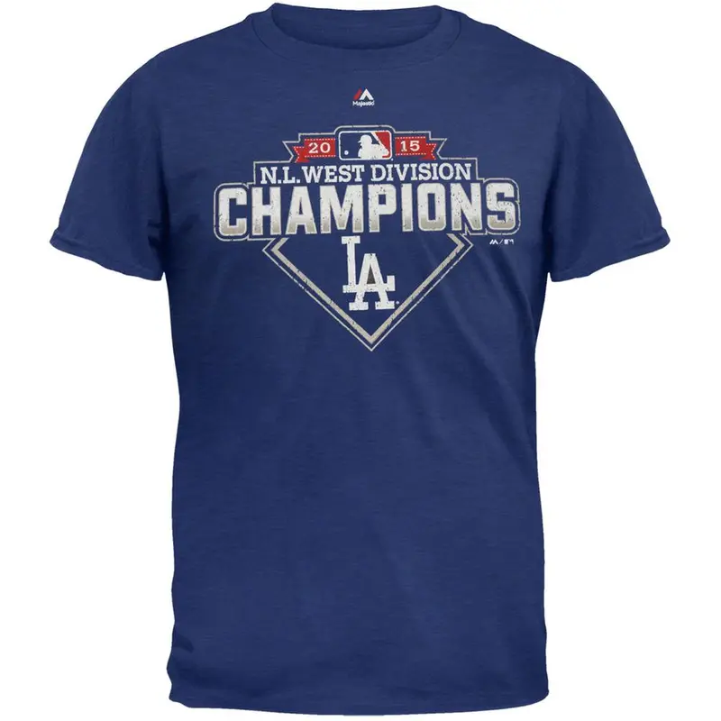 Los Angeles Dodgers - NL West 2015 Champs Soft Adult T-Shirt