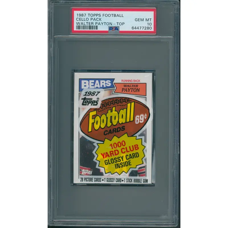 1987 Topps Football Cello Pack Walter Payton PSA 10 *7280