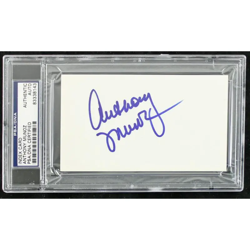 Bengals Anthony Munoz Authentic Signed 3X5 Index Card Autograph PSA/DNA Slabbed