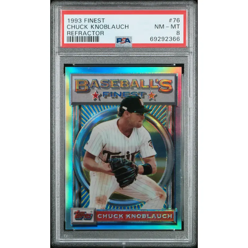 Chuck Knoblauch 1993 Topps Finest Refractor #76 PSA 8 Nm-Mint