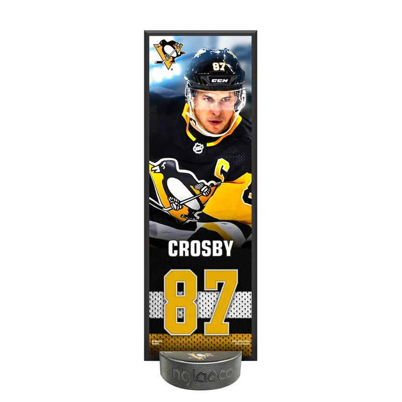NHLPA Sidney Crosby #87 Pittsburgh Penguins Deco Plaque And Hockey Puck Holder Set