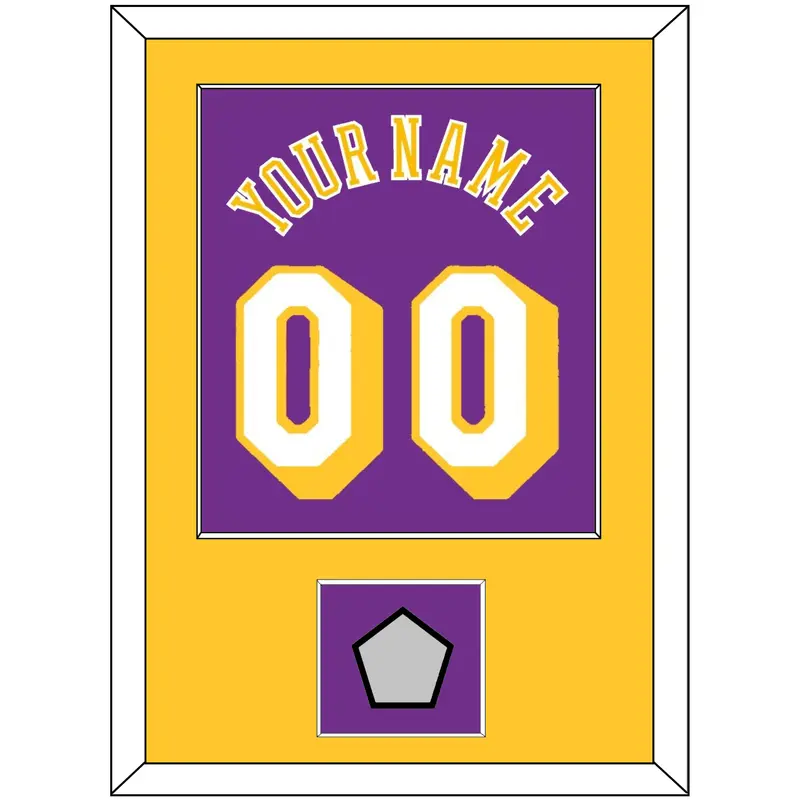 Los Angeles Name & Number With Champions Patch - Road Purple (1978-1997) - Single Mat 2