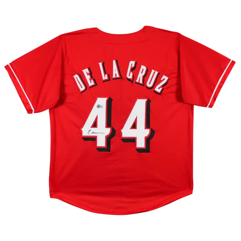 Elly De La Cruz Authentic Signed Red Pro Style Jersey w/ Dropshadow BAS