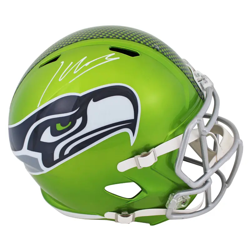 Seahawks Kenneth Walker III Signed Flash Full Size Speed Rep Helmet BAS Witness
