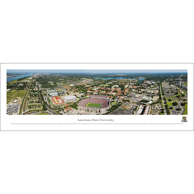 LSU Tigers Football Gameday Aerial Panoramic Poster Print - Blakeway Worldwide