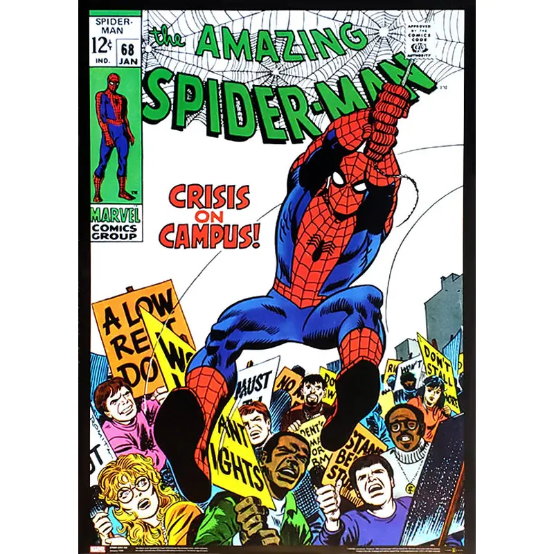 The Amazing Spider-Man #68 ("Crisis on Campus") Marvel Comics Official Cover Poster Print