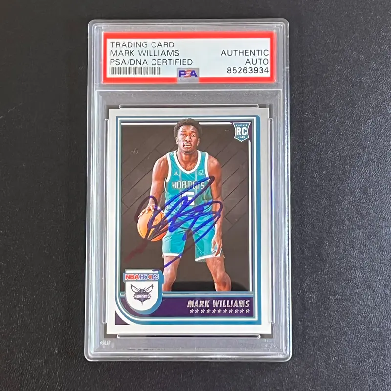 2022-23 Panini Hoops #245 Mark Williams Signed Card AUTO PSA Slabbed Duke Hornets RC