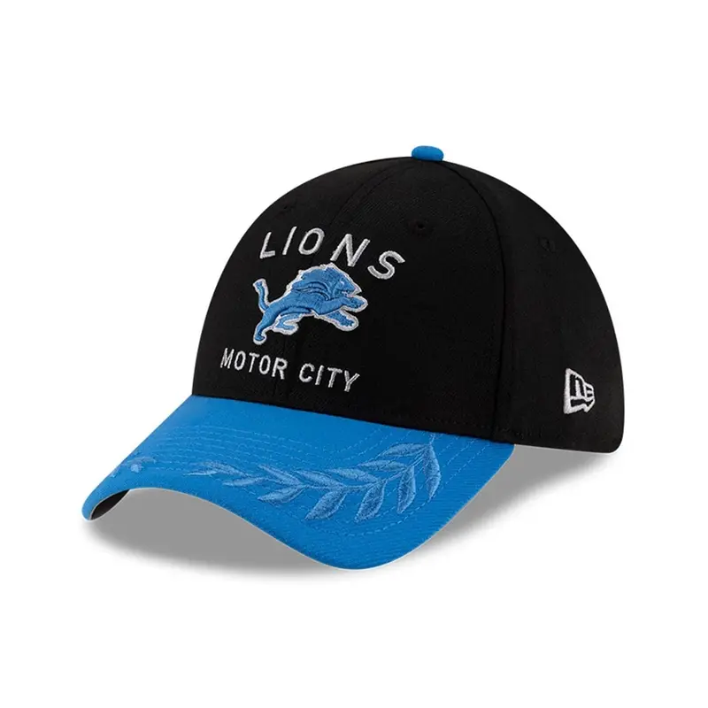 Detroit Lions NFL Draft 2025 Black 39THIRTY Stretch Fit Cap