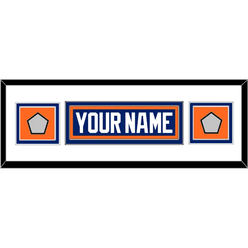 Edmonton Nameplate & 2 Stanley Cup Champions Patches - Road Blue (1981-1994) - Double Mat 3
