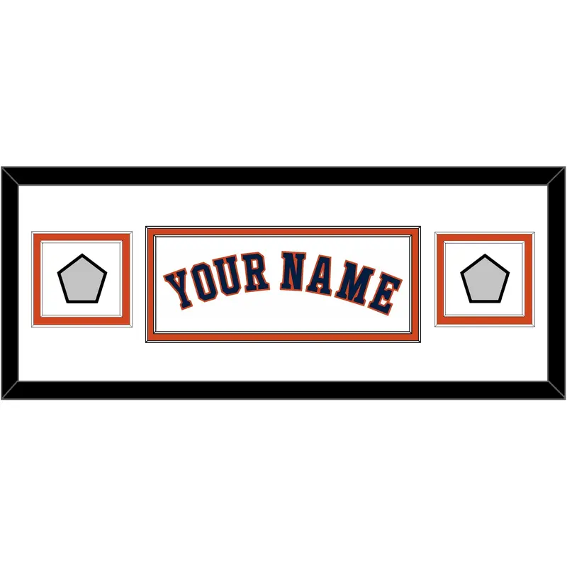 Houston Name & 2 World Series Champions Patches - Home White - Double Mat 4