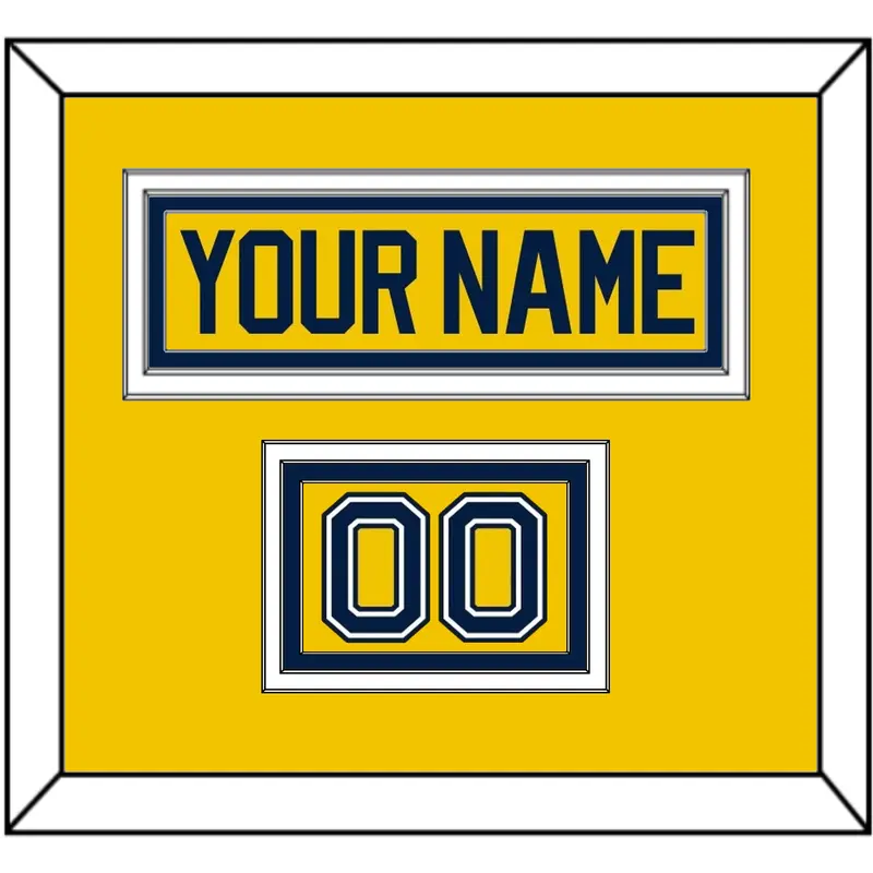 Michigan Hockey Nameplate & Number (Shoulder) - Alternate Maize (2021-2023) - Triple Mat 2