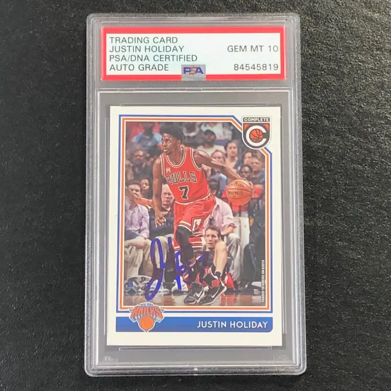 2016-17 Panini Complete #169 JUSTIN HOLIDAY Signed Card AUTO 10 PSA Slabbed Knicks