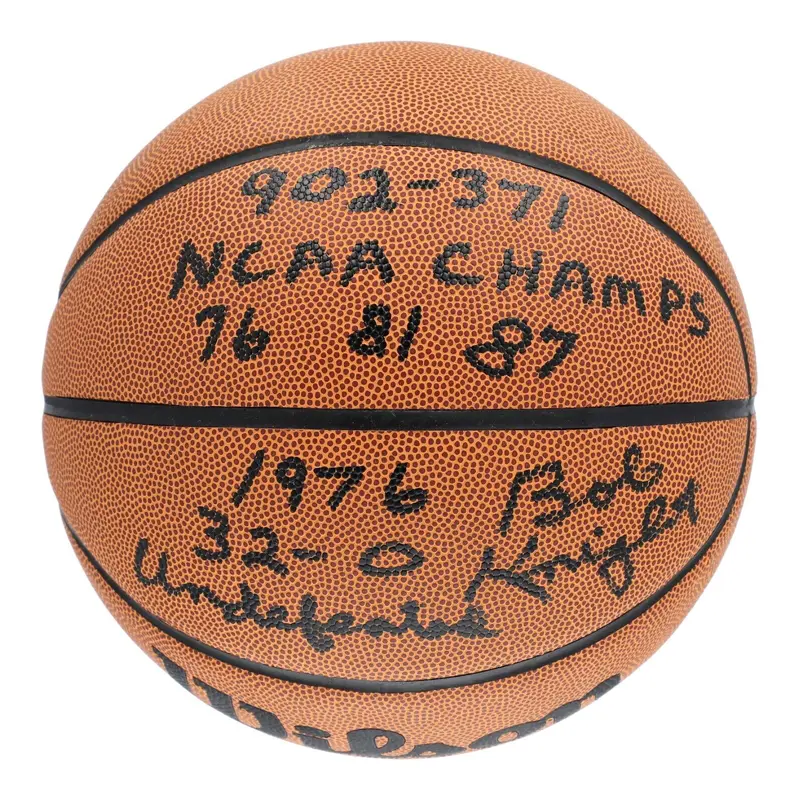 Bobby Knight Signed Heavily Inscribed STAT Wilson NCAA Basketball JSA COA