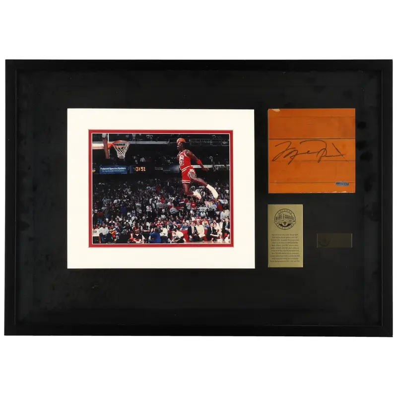 Michael Jordan Signed Chicago Bulls Game Used Floor UDA Upper Deck & Beckett COA