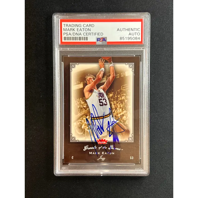 2005-06 Fleer Greats of the Game #25 Mark Eaton Signed Card AUTO PSA Slabbed Jazz