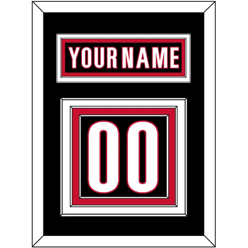 Carolina Nameplate & Number (Back) - Alternate Black - Triple Mat 3