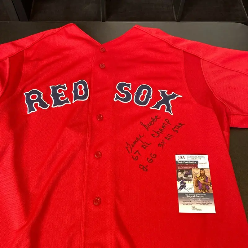 George Scott 1967 AL Champs Signed Inscribed Boston Red Sox Jersey JSA COA