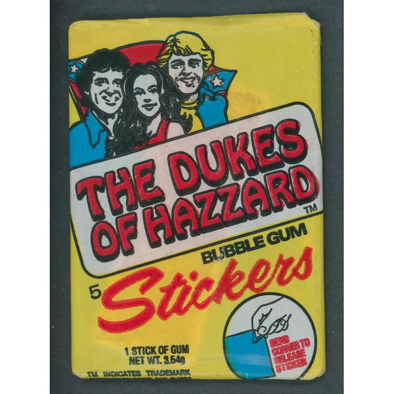 1981 Donruss The Dukes Of Hazzard Unopened Stickers Wax Pack