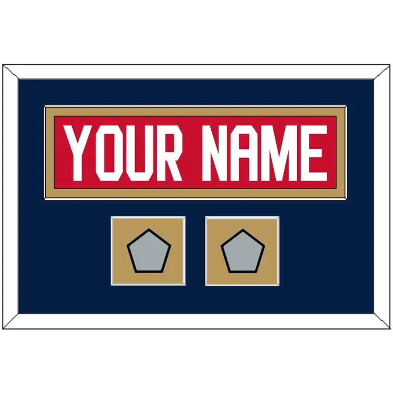 Florida Nameplate & 2 Stanley Cup Finals Patches - Home Red - Single Mat 5