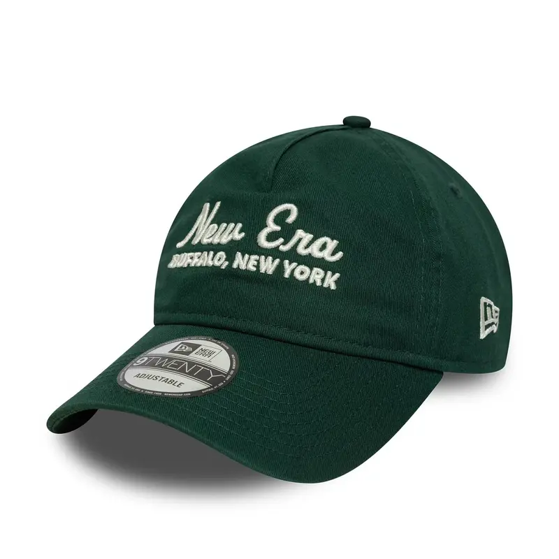 New Era Script Dark Green 9TWENTY A-Frame Adjustable Cap