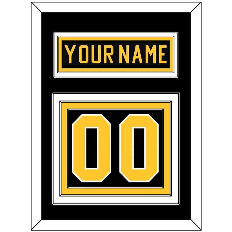 Pittsburgh Nameplate & Number (Back) - Road Black (1981-1984) - Triple Mat 2