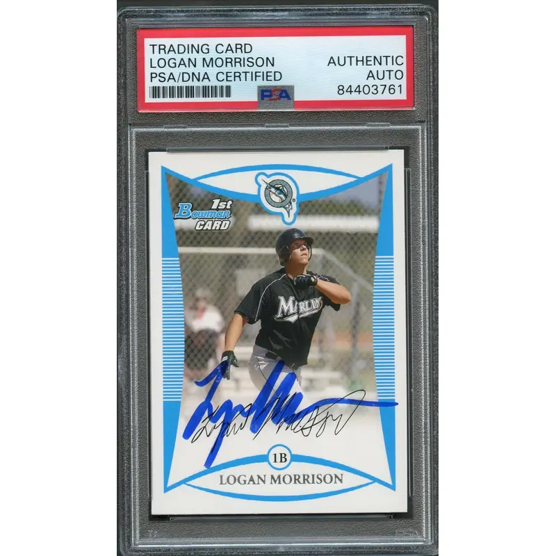 2008 Bowman #BP69 Logan Morrison Signed Card PSA Slabbed Auto Marlins